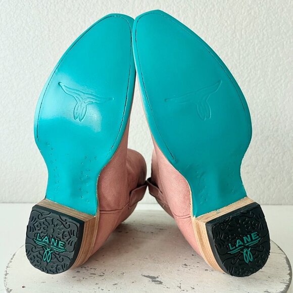 Lane EMMA JANE Womens Cowboy Bootie 7 Pink Leather Western Cowgirl Ankle Boots - Picture 9 of 12